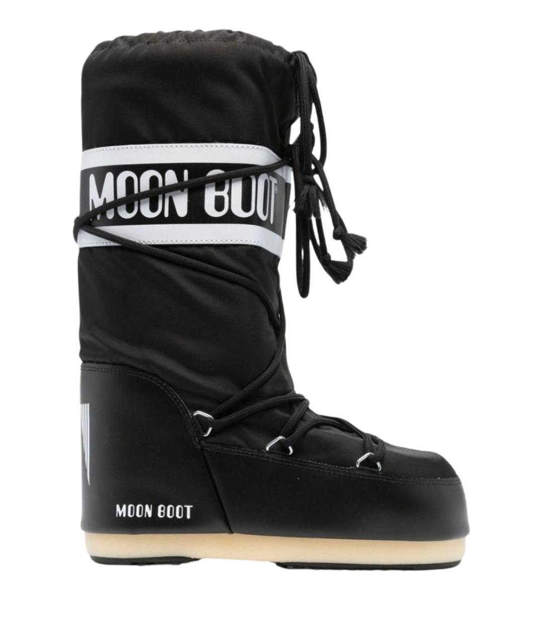 MOON BOOT Черные синтетические высокие ботинки, фото 1