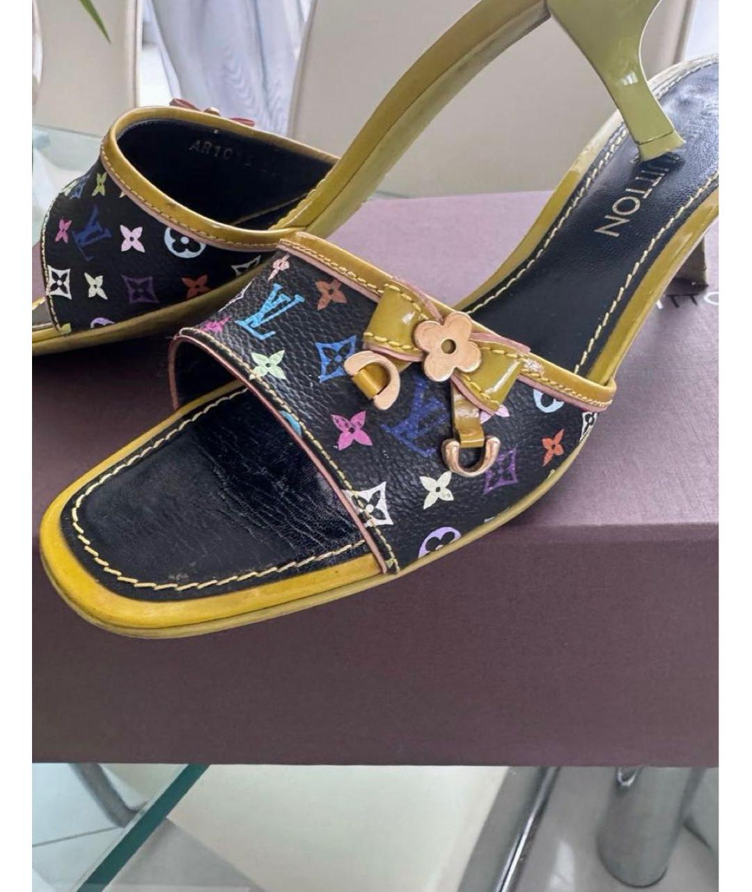 LOUIS VUITTON Мульти кожаные мюли, фото 5