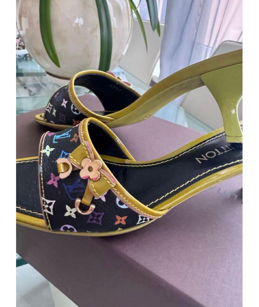 LOUIS VUITTON Мульти кожаные мюли, фото 7