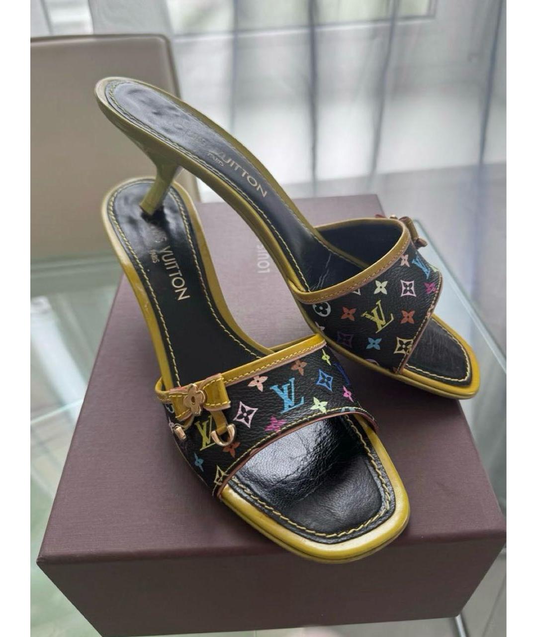 LOUIS VUITTON Мульти кожаные мюли, фото 6