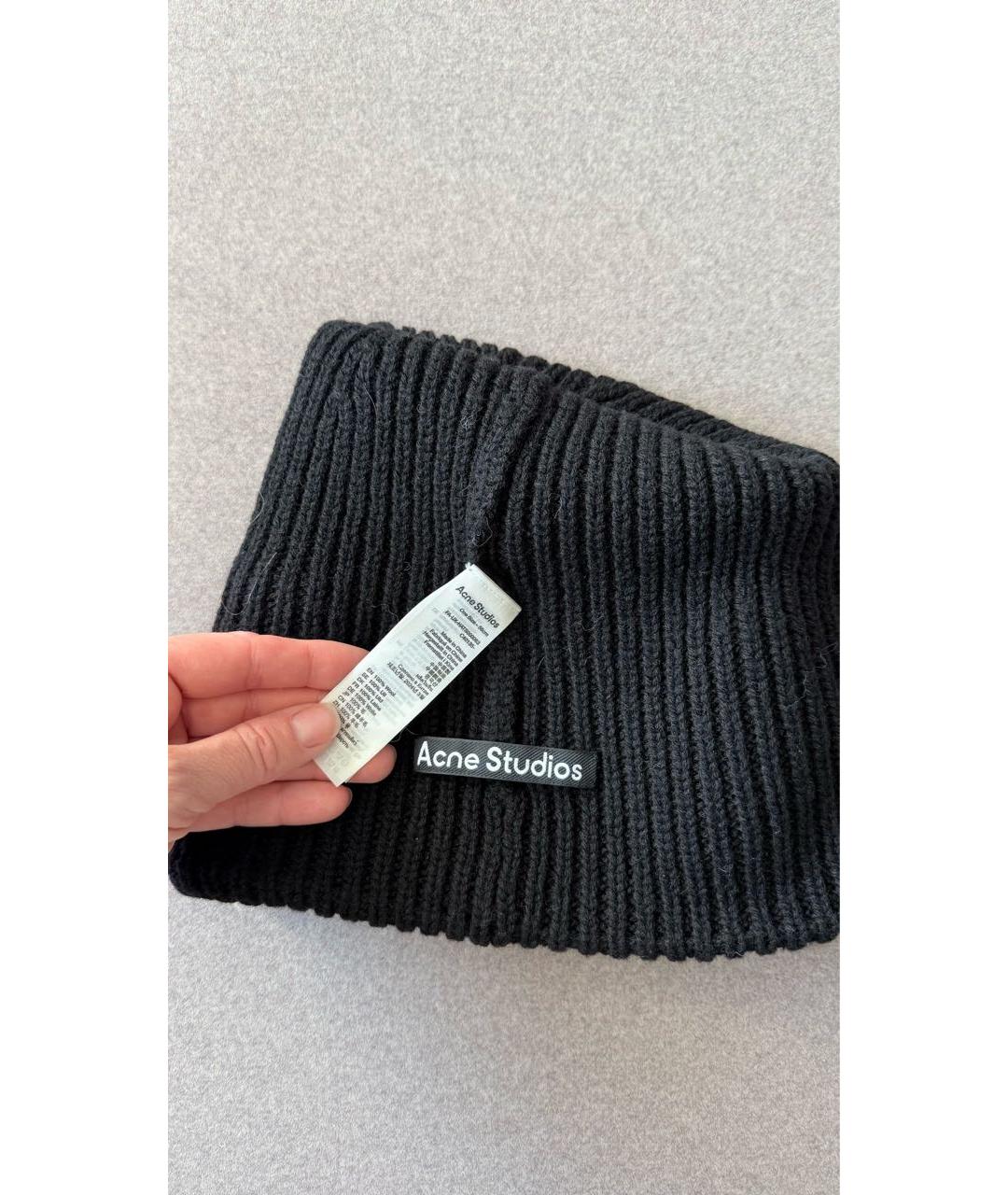 ACNE STUDIOS Черная шерстяная шапка, фото 3