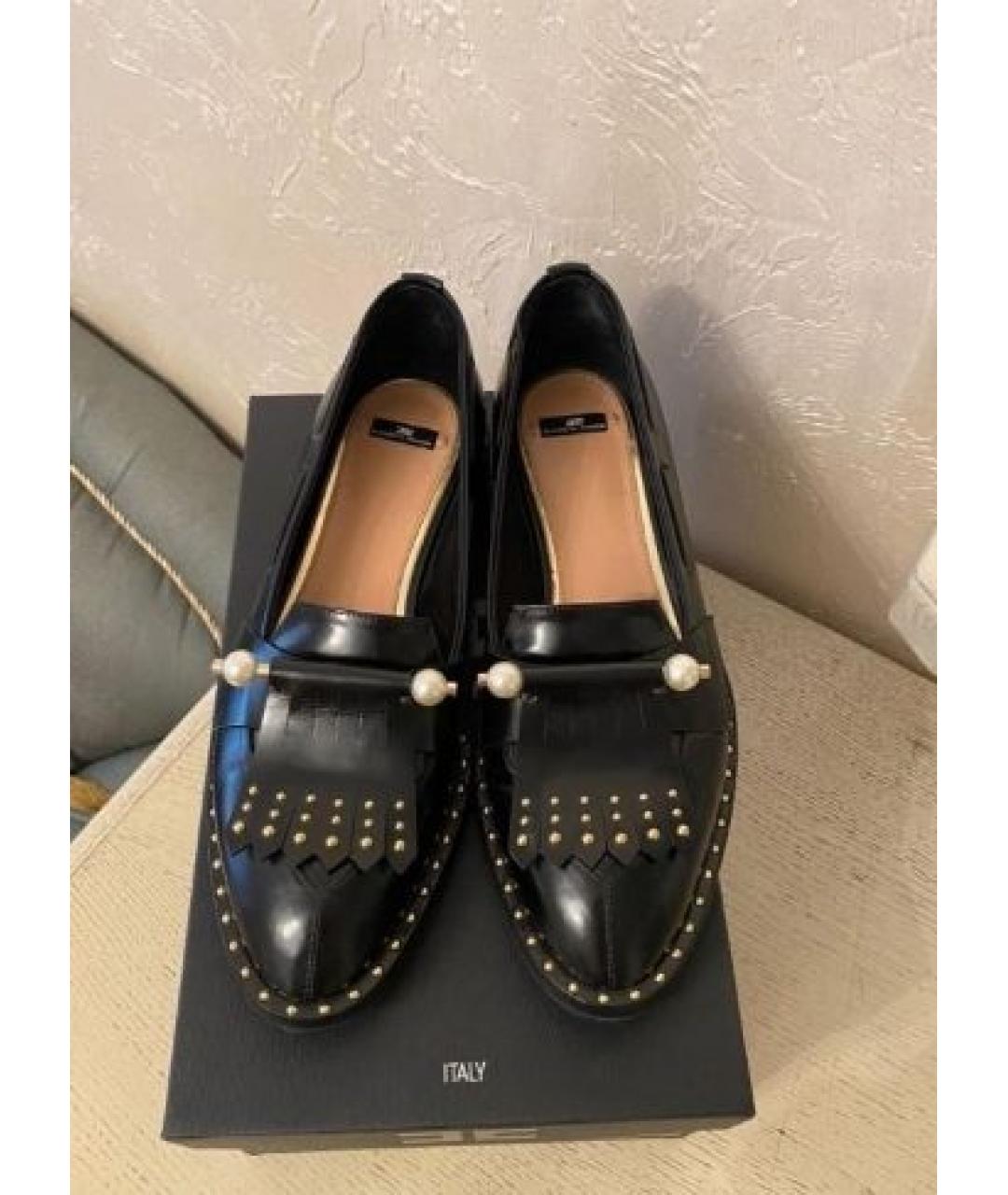 ELISABETTA FRANCHI Черные кожаные лоферы, фото 3