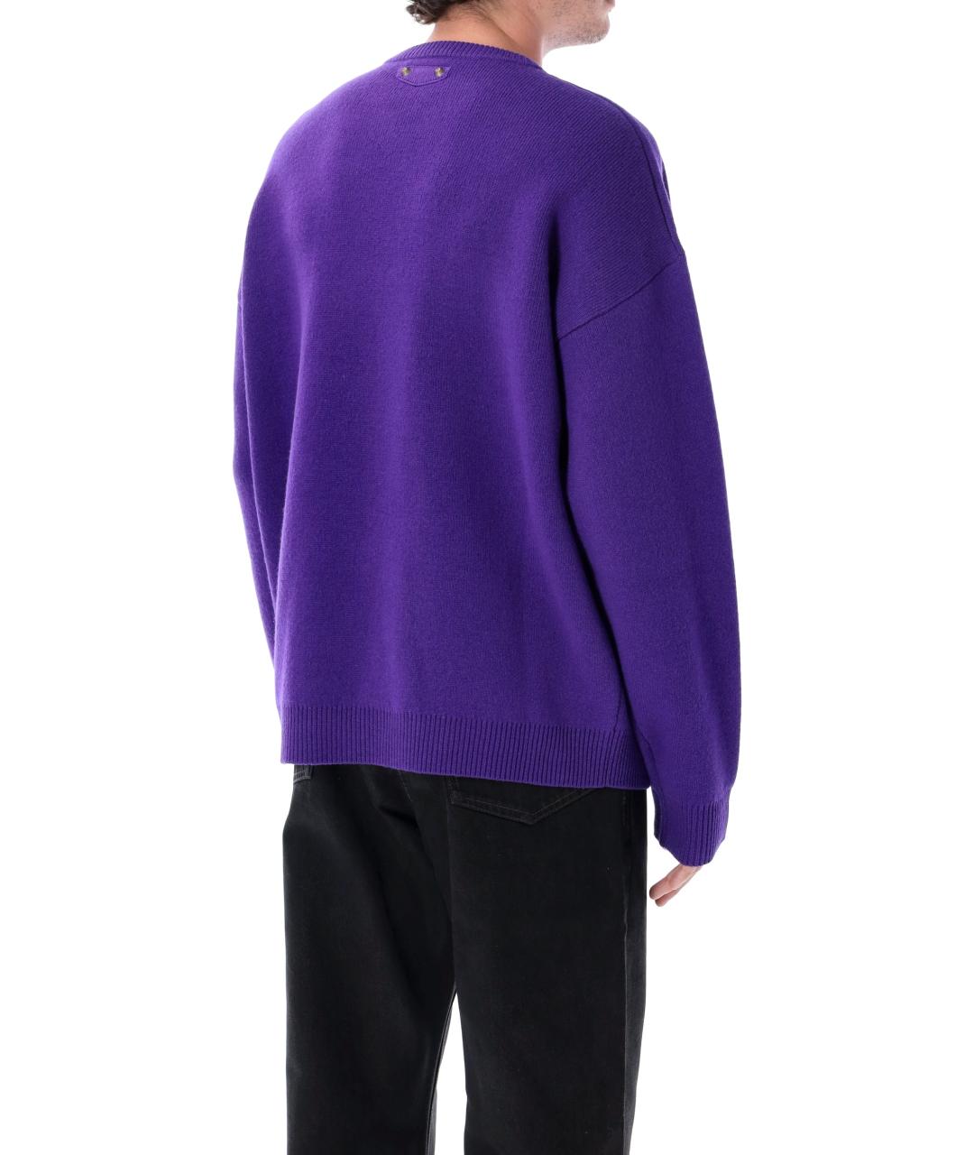 BALENCIAGA Фиолетовый шерстяной джемпер / свитер, фото 3