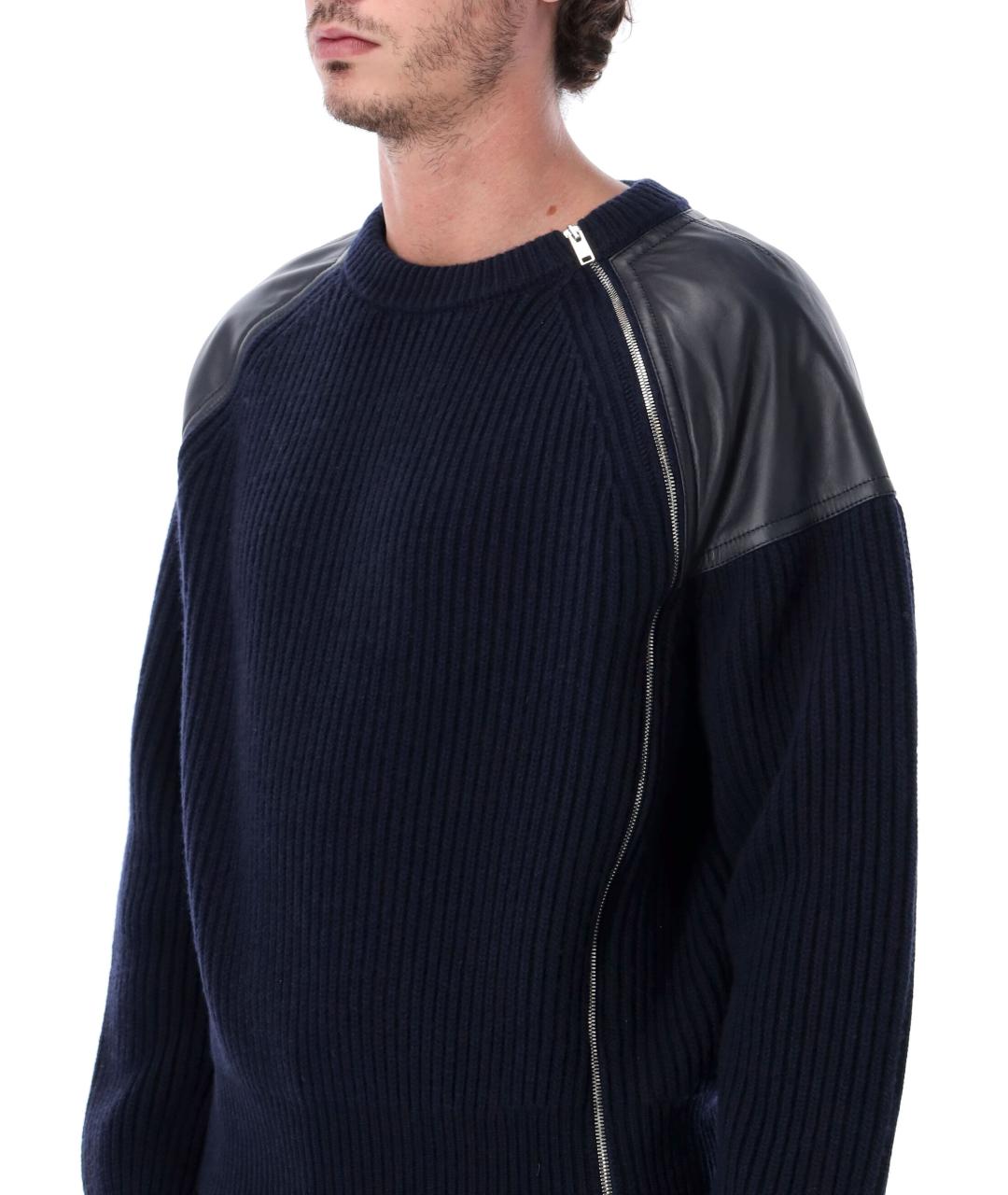 BOTTEGA VENETA Темно-синий шерстяной джемпер / свитер, фото 4