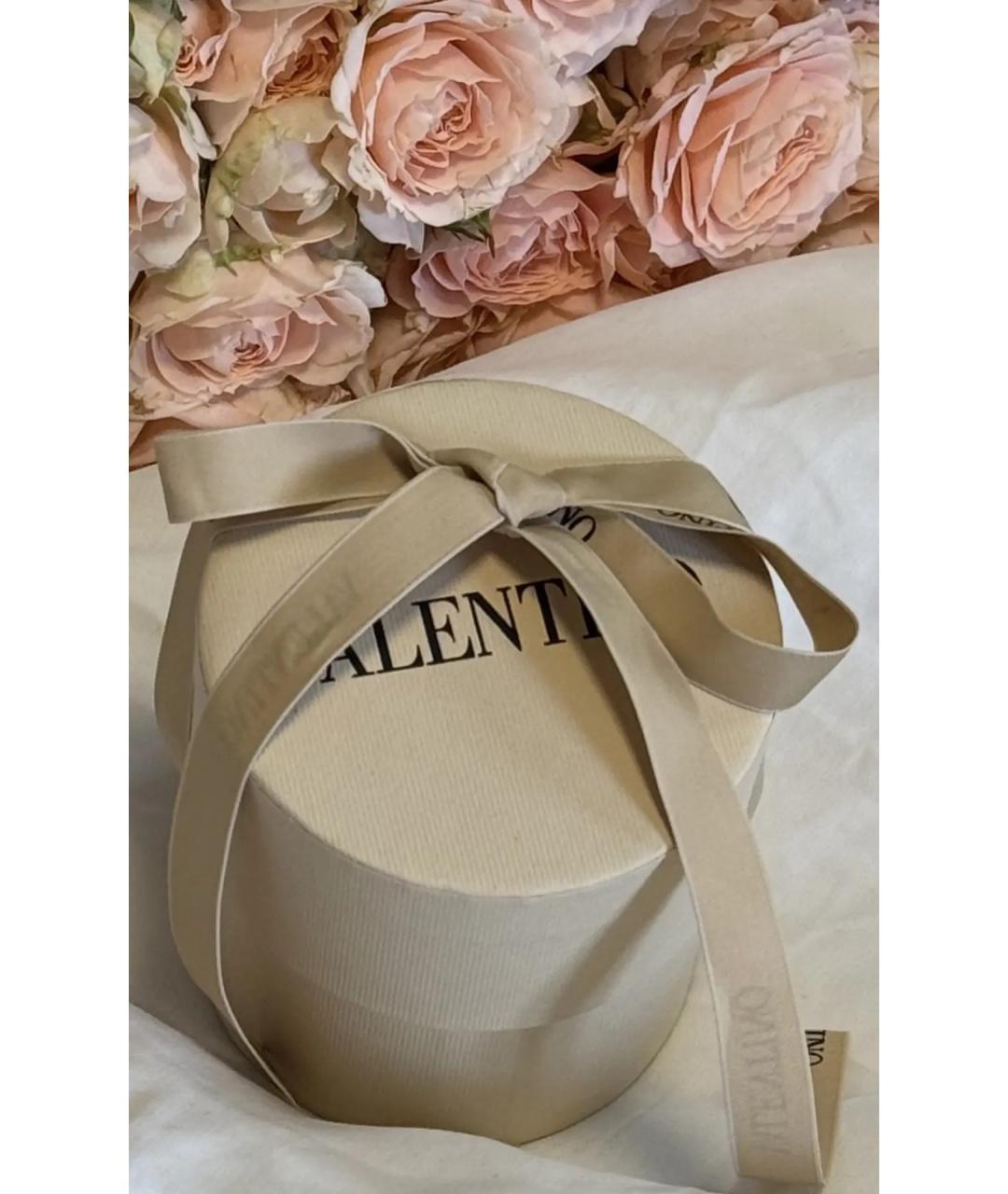 VALENTINO Бежевый шелковый платок, фото 4