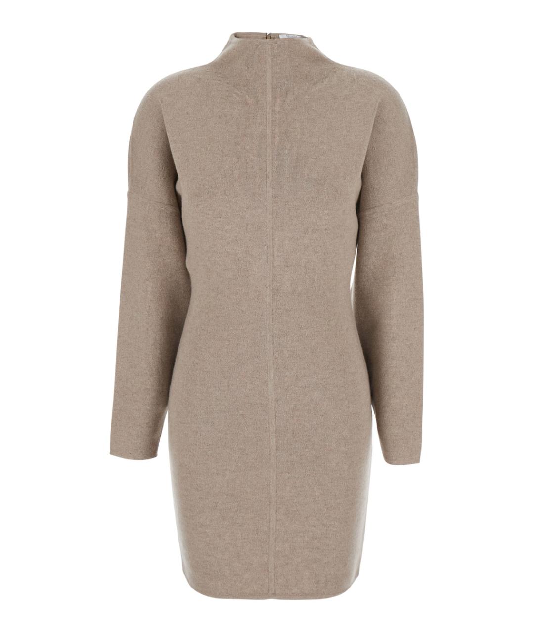 MAX MARA Бежевое шерстяное повседневное платье, фото 1