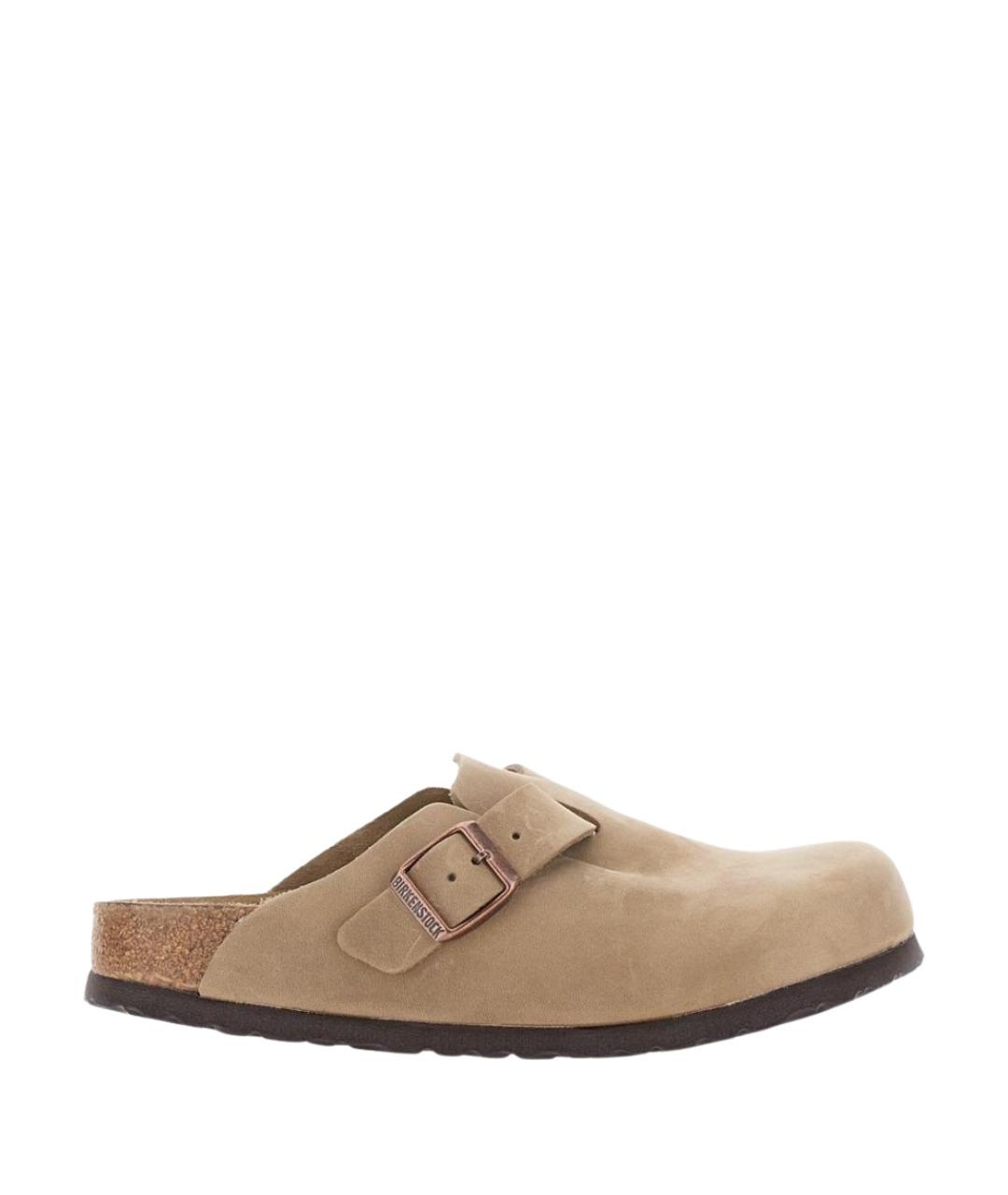 BIRKENSTOCK Бежевые замшевые сабо, фото 1