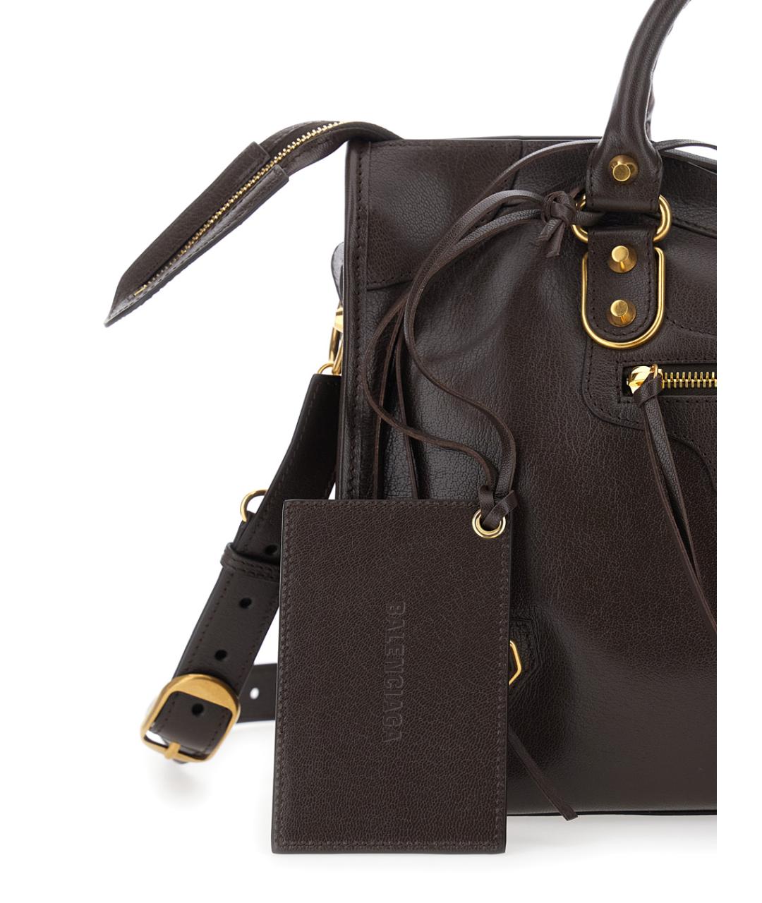 BALENCIAGA Коричневая кожаная сумка тоут, фото 3