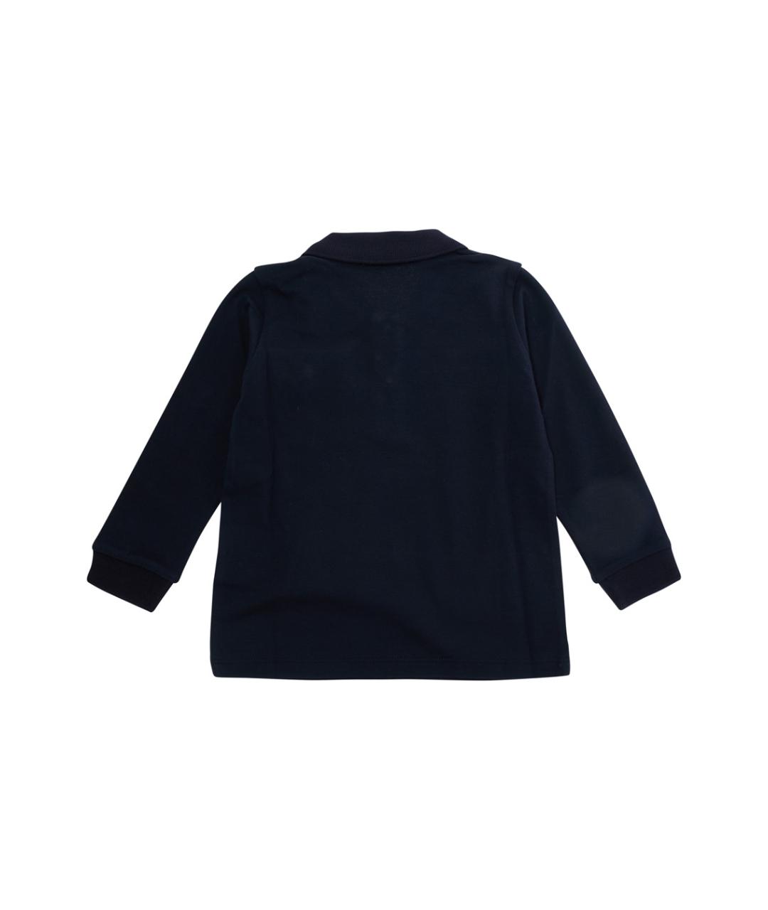 MONCLER KIDS Темно-синяя хлопковая детская футболка, фото 2
