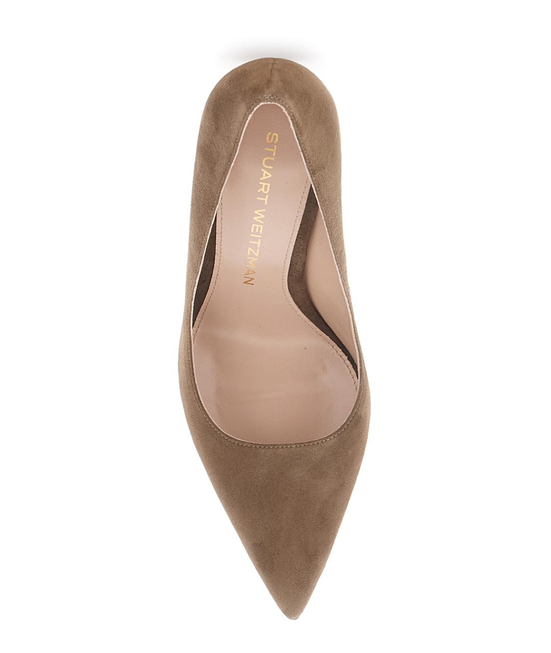 STUART WEITZMAN Коричневые замшевые туфли, фото 4