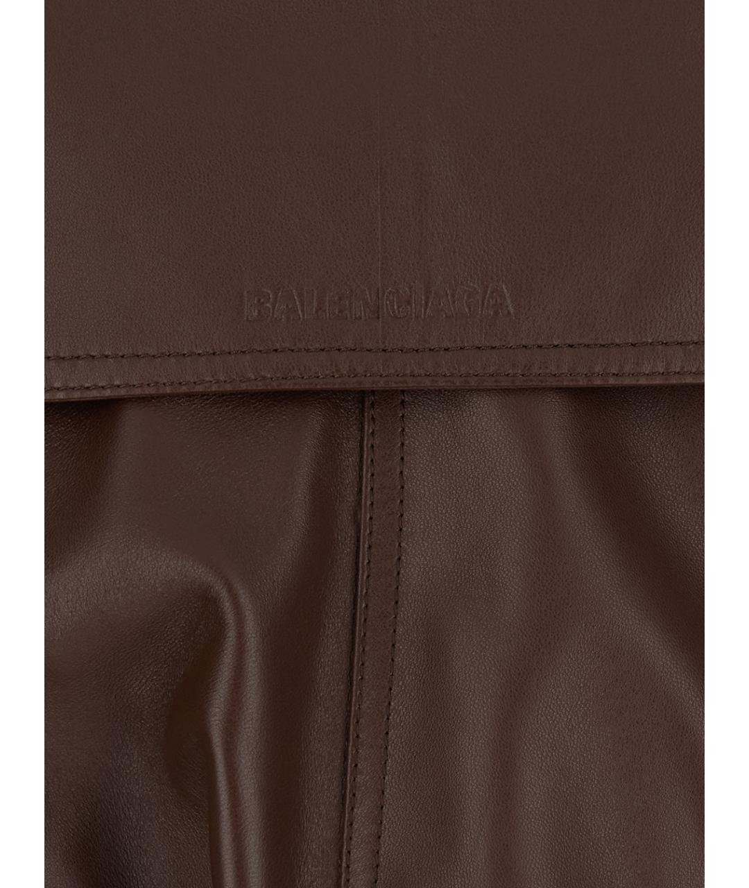 BALENCIAGA Коричневая кожаная куртка, фото 4