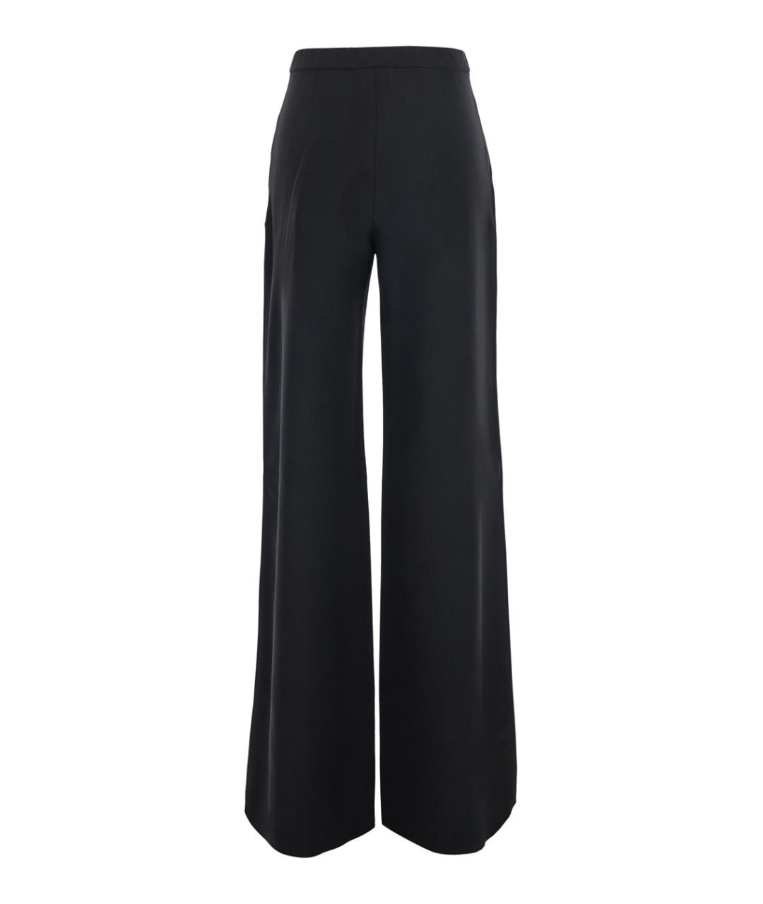 MAX MARA STUDIO Черные шерстяные прямые брюки, фото 2