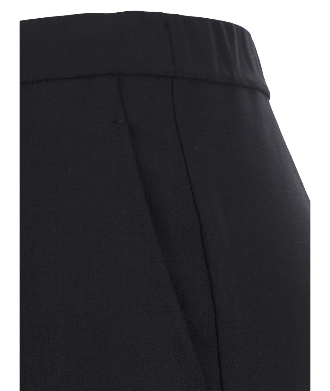 MAX MARA STUDIO Черные шерстяные прямые брюки, фото 3