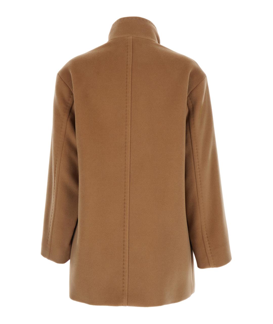 MAX MARA STUDIO Коричневое шерстяное пальто, фото 2