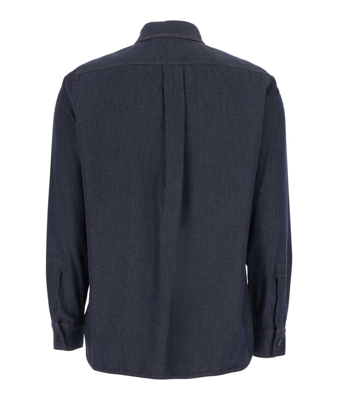 MAX MARA Синяя хлопковая рубашка, фото 2