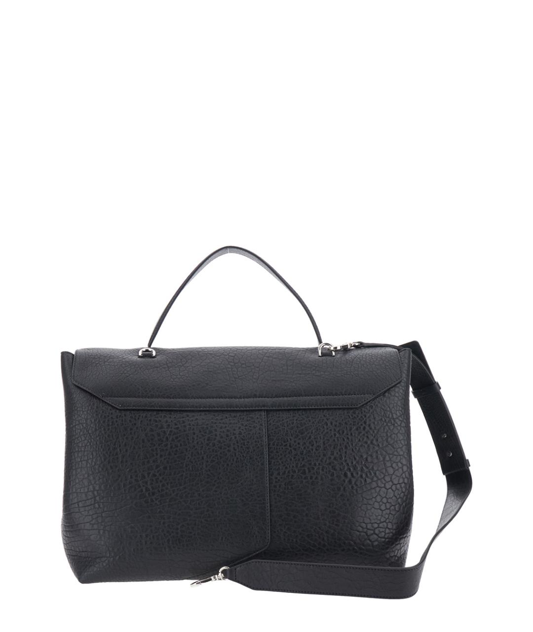 EMPORIO ARMANI Черная кожаная сумка с короткими ручками, фото 2