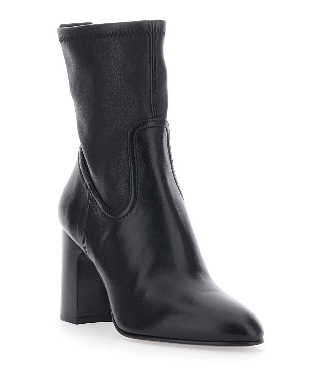 STUART WEITZMAN Черные кожаные ботильоны, фото 2