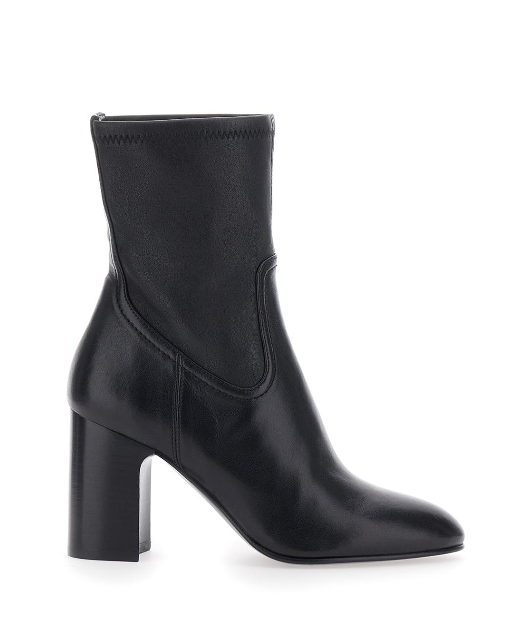 STUART WEITZMAN Черные кожаные ботильоны, фото 1