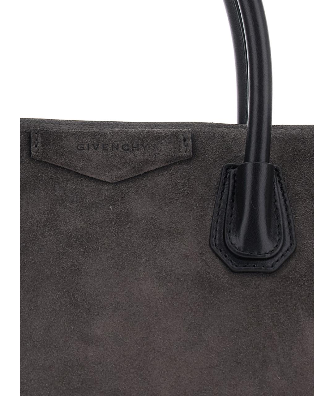 GIVENCHY Серая кожаная сумка тоут, фото 3