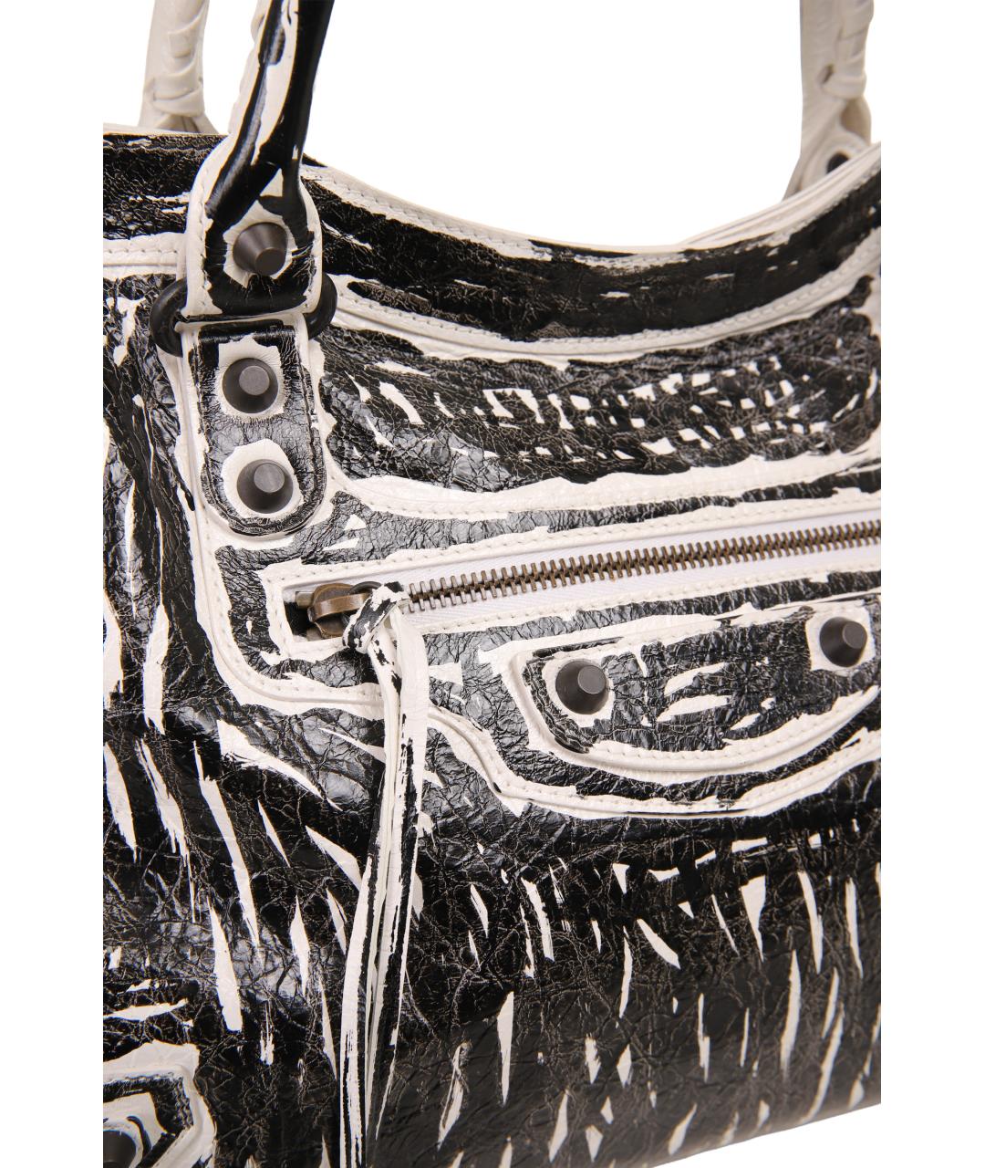 BALENCIAGA Черная кожаная сумка тоут, фото 3