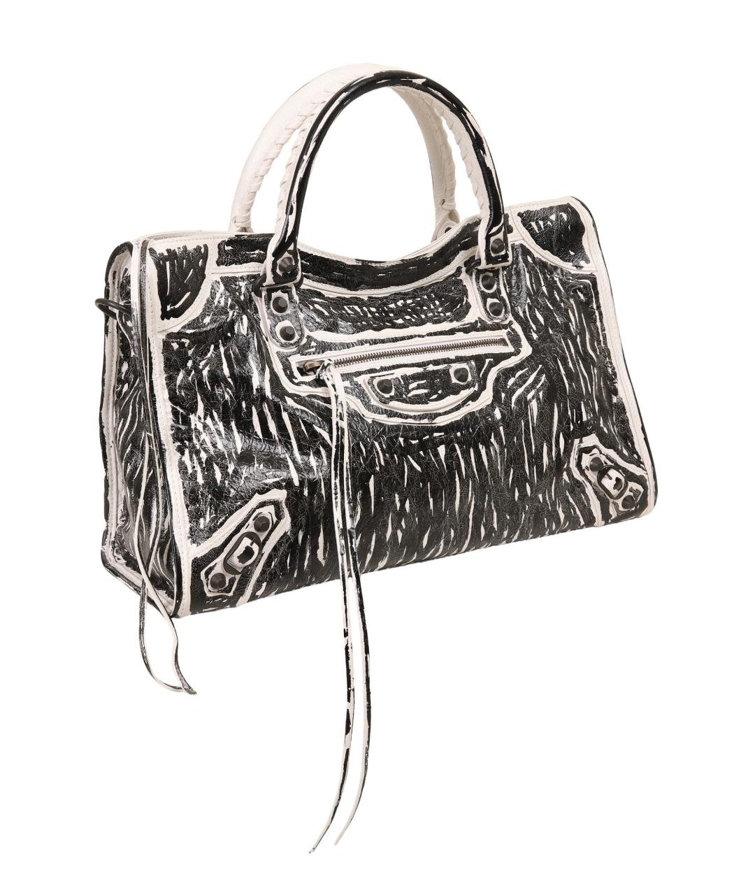 BALENCIAGA Черная кожаная сумка тоут, фото 2