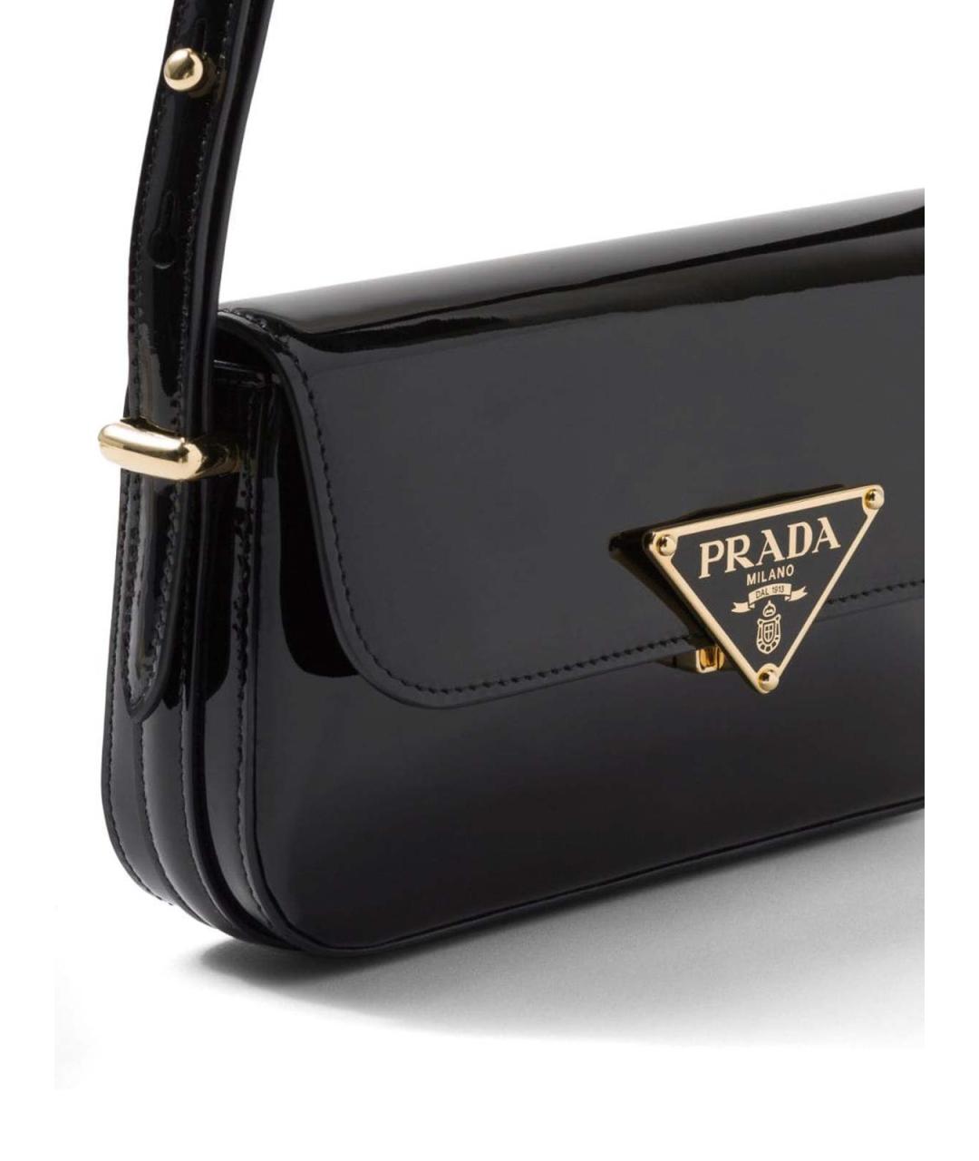 PRADA Черная кожаная сумка через плечо, фото 4