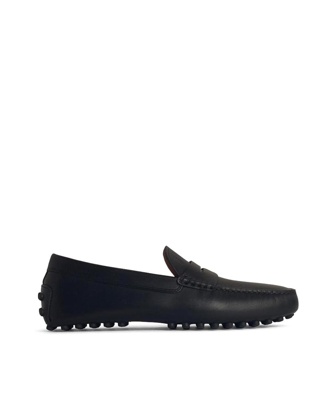 TOD'S Черные кожаные мокасины, фото 1
