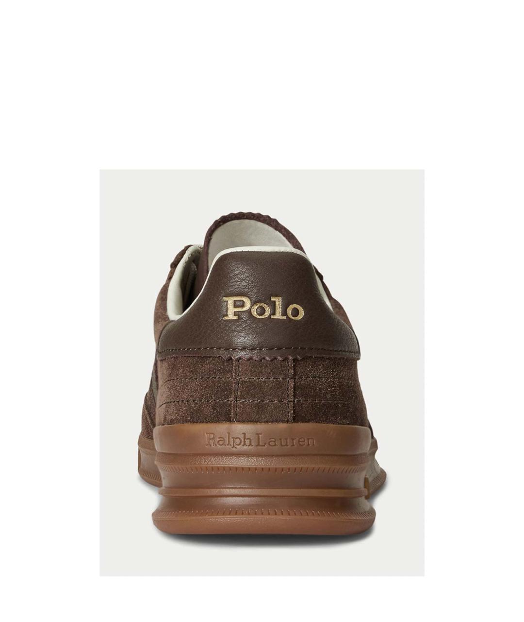 POLO RALPH LAUREN Коричневые замшевые низкие кроссовки / кеды, фото 4