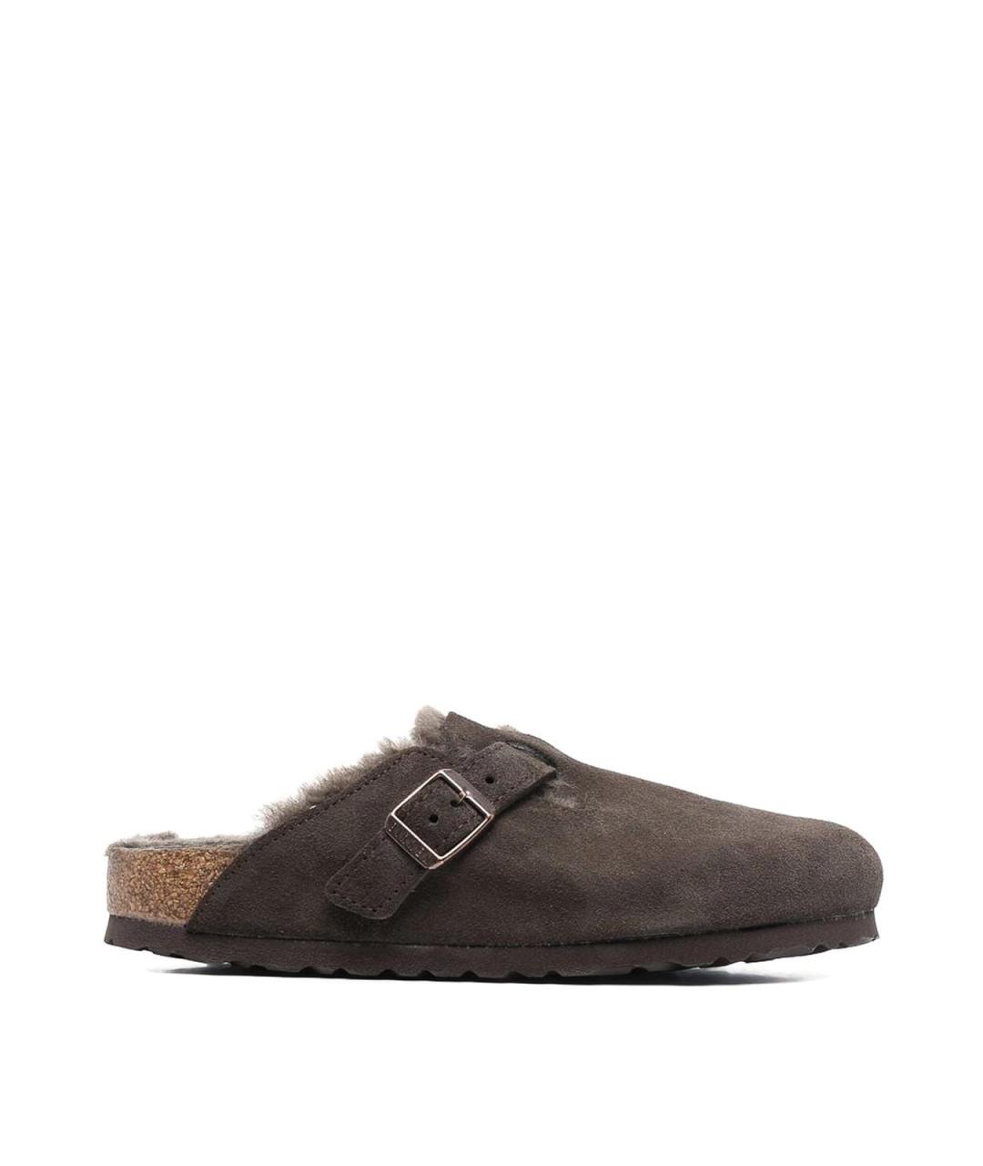 BIRKENSTOCK Коричневые замшевые мюли, фото 1