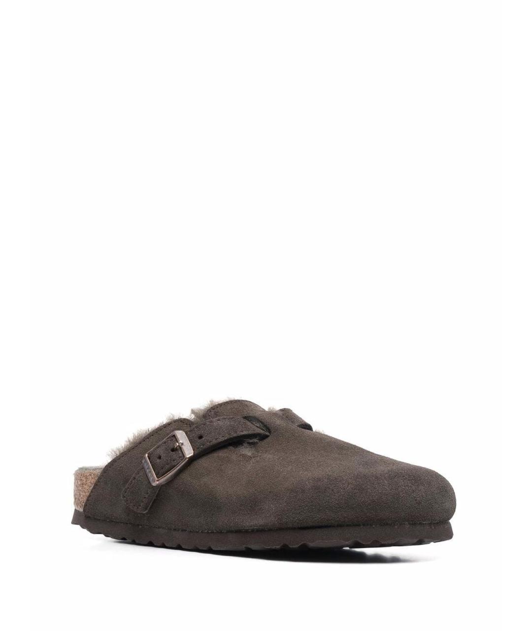 BIRKENSTOCK Коричневые замшевые мюли, фото 3