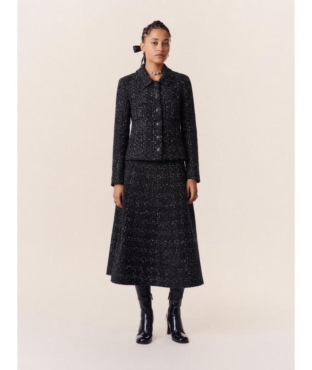 CHANEL Темно-синий твидовый костюм с юбками, фото 5