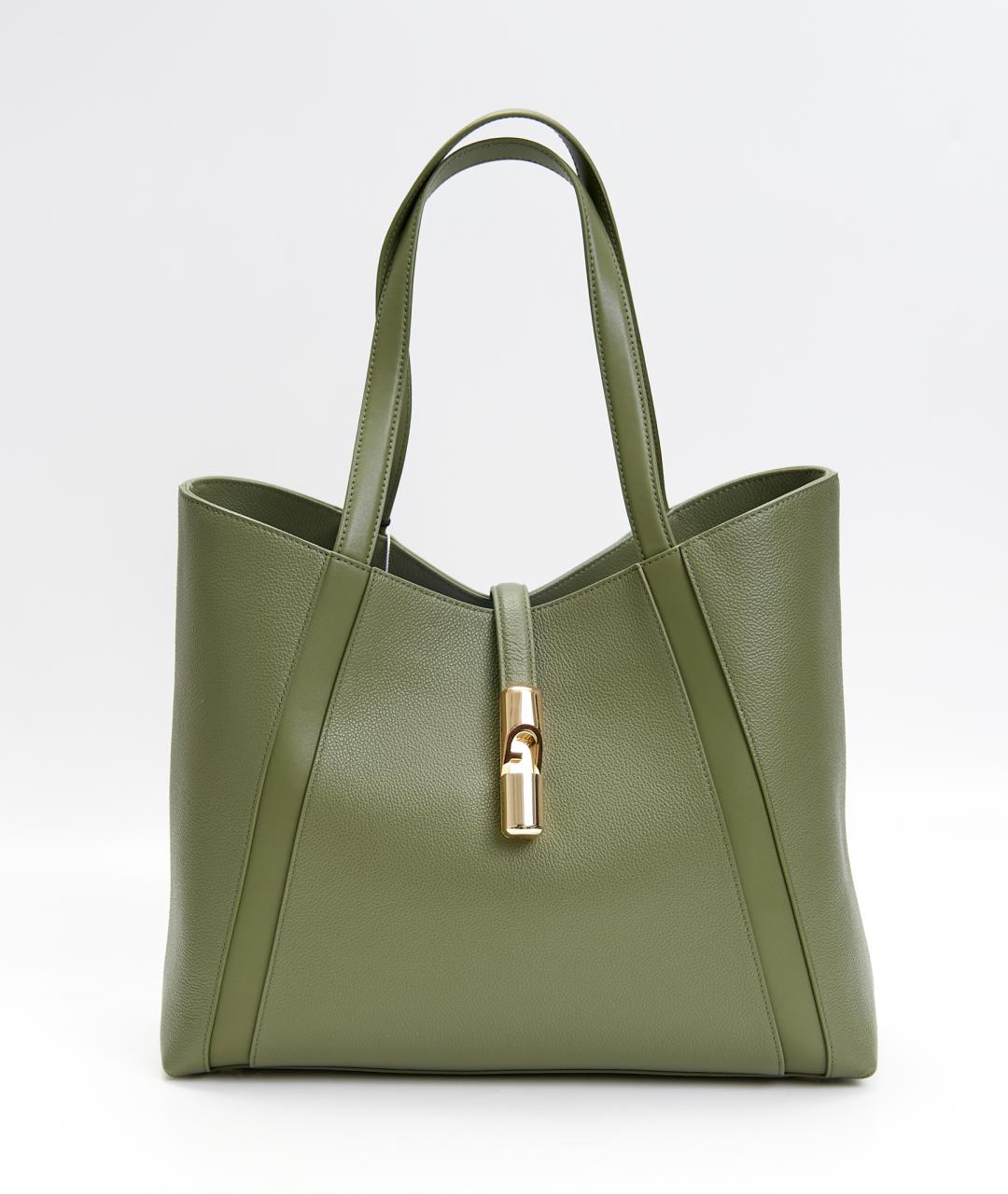 FURLA Зеленая кожаная сумка тоут, фото 5