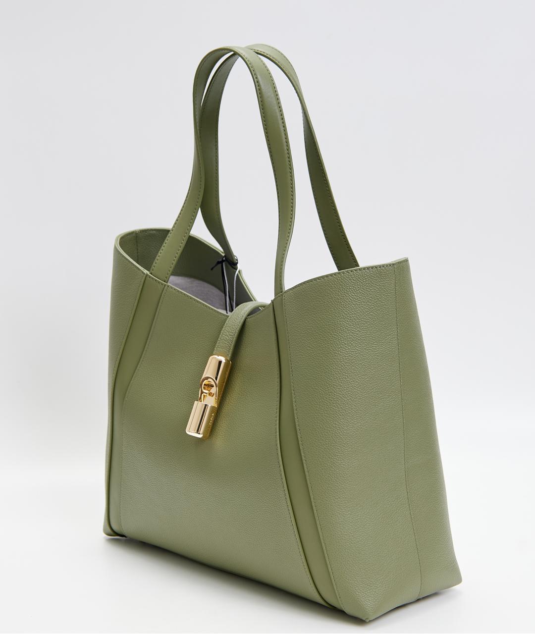 FURLA Зеленая кожаная сумка тоут, фото 2