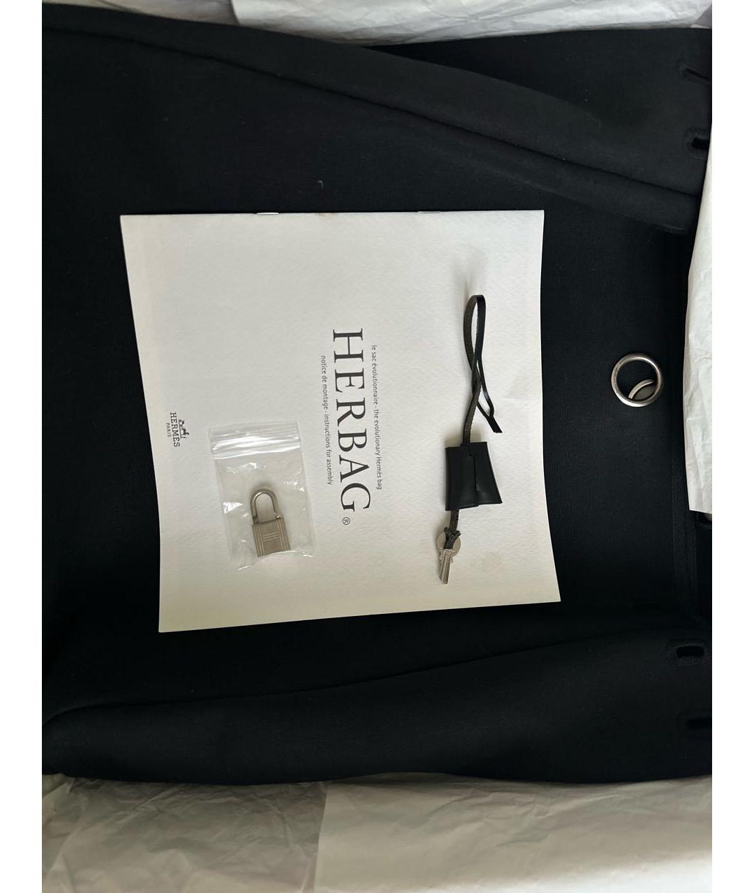 HERMES Черная тканевая сумка на плечо, фото 4