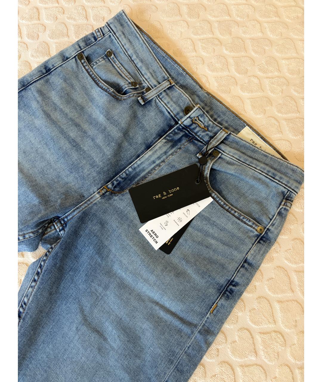 RAG & BONE Голубые хлопковые джинсы скинни, фото 5