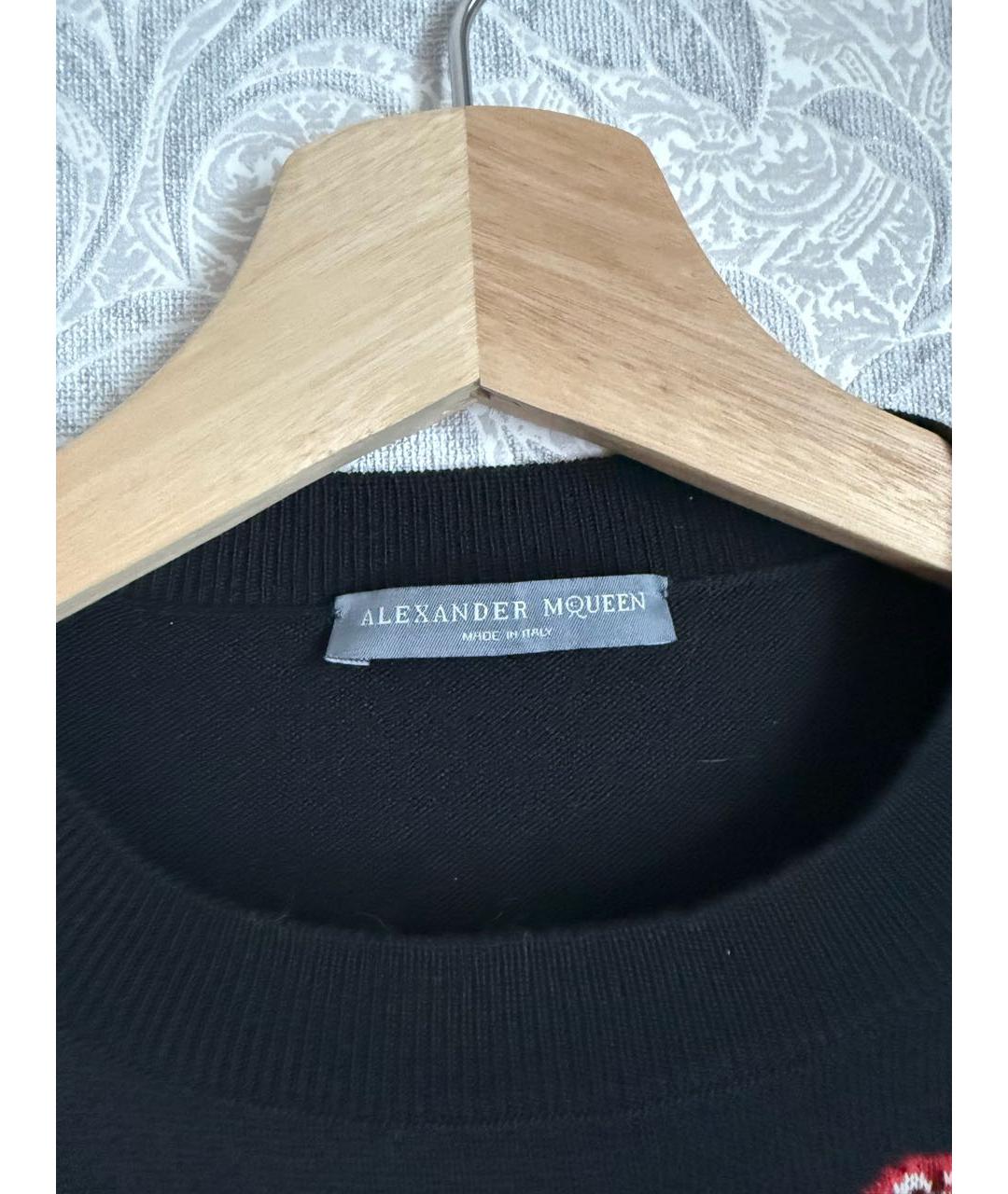 ALEXANDER MCQUEEN Черное шерстяное повседневное платье, фото 2