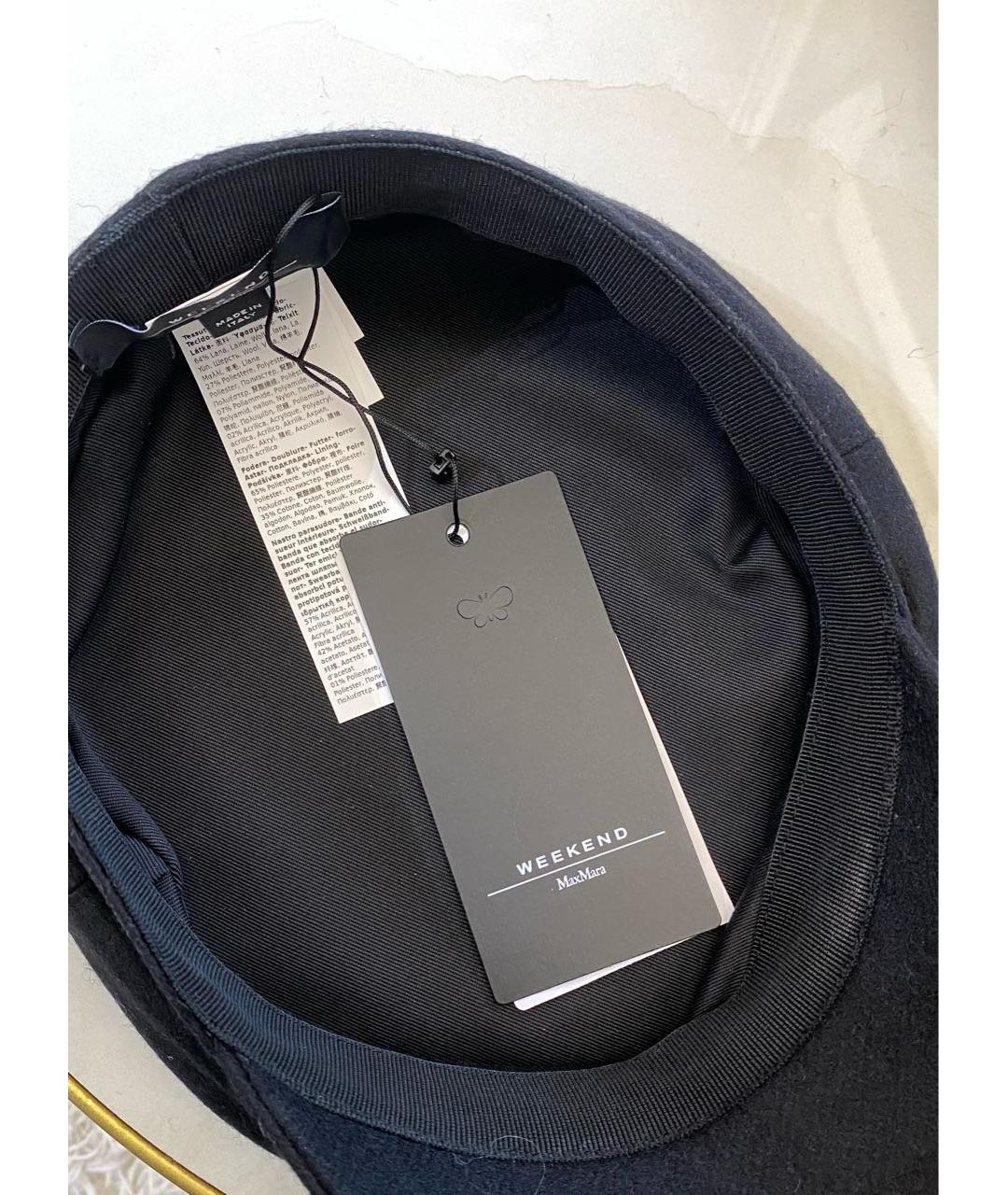 WEEKEND MAX MARA Черная шерстяная кепка, фото 6