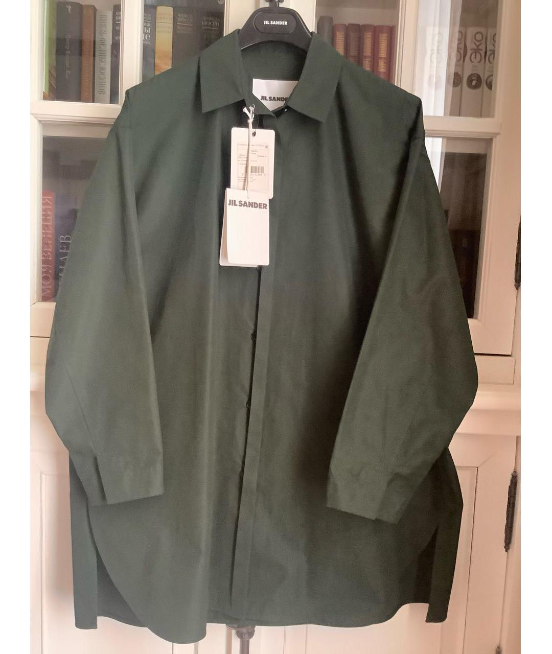 JIL SANDER Зеленая хлопковая рубашка, фото 8