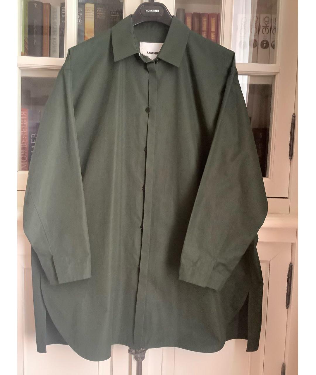 JIL SANDER Зеленая хлопковая рубашка, фото 6