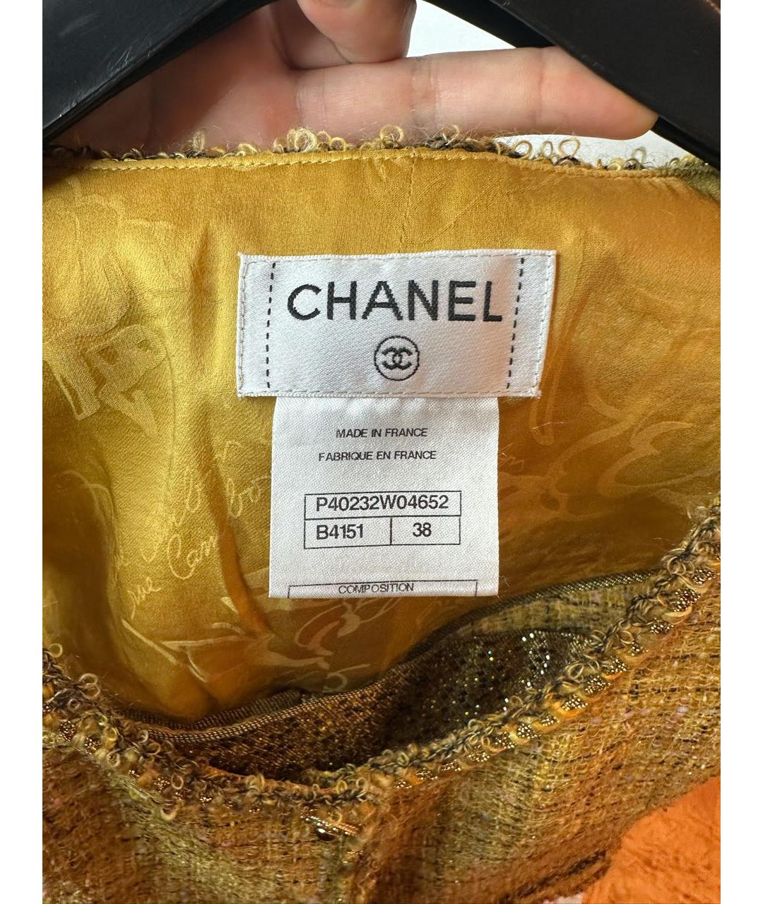 CHANEL Горчичный твидовый костюм с юбками, фото 3