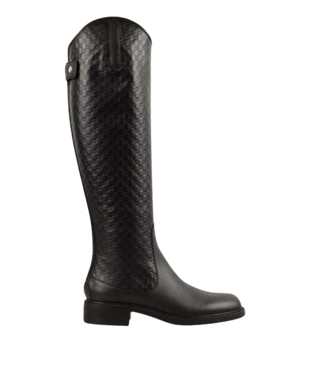 GUCCI Черные кожаные сапоги, фото 1