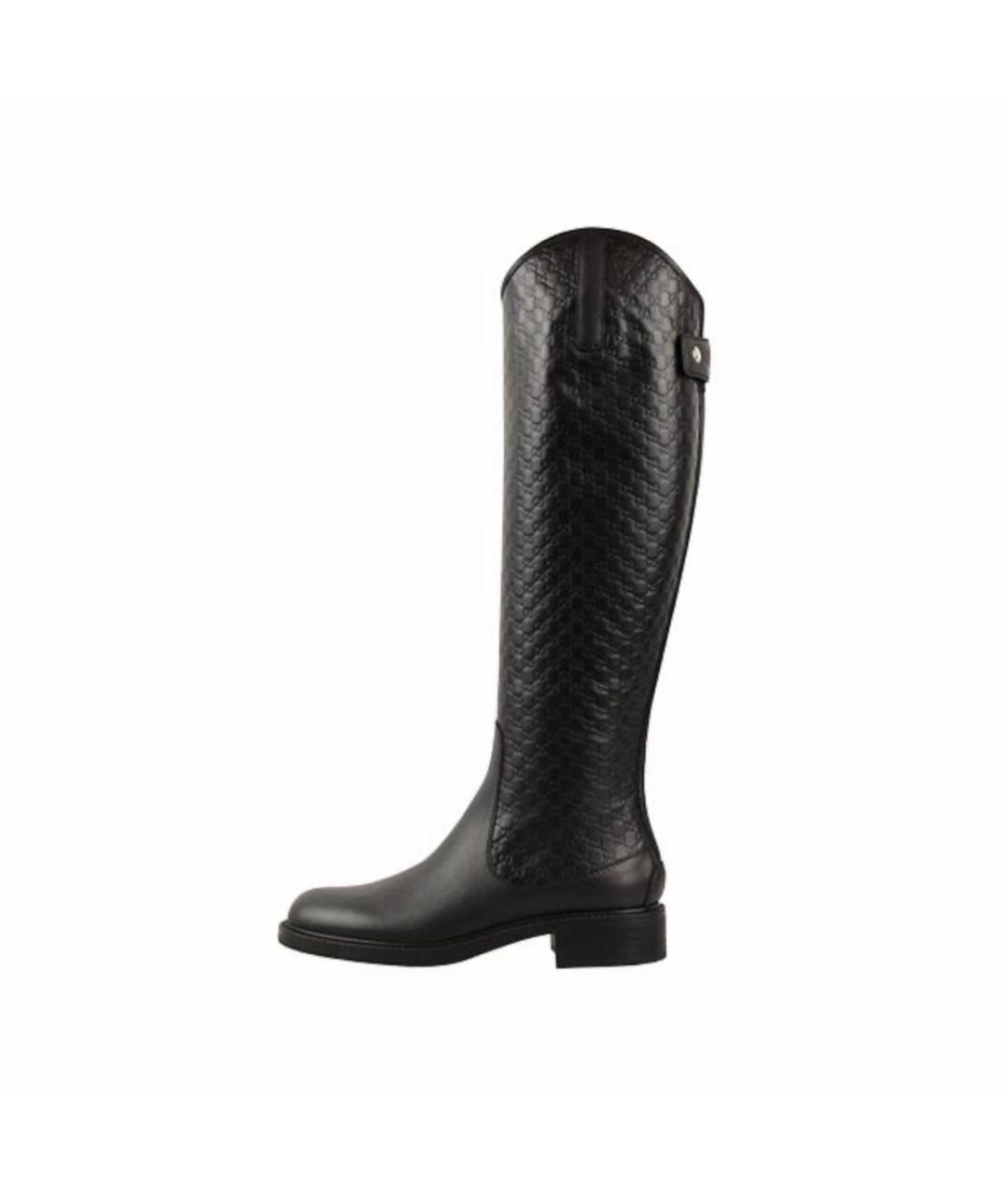 GUCCI Черные кожаные сапоги, фото 9