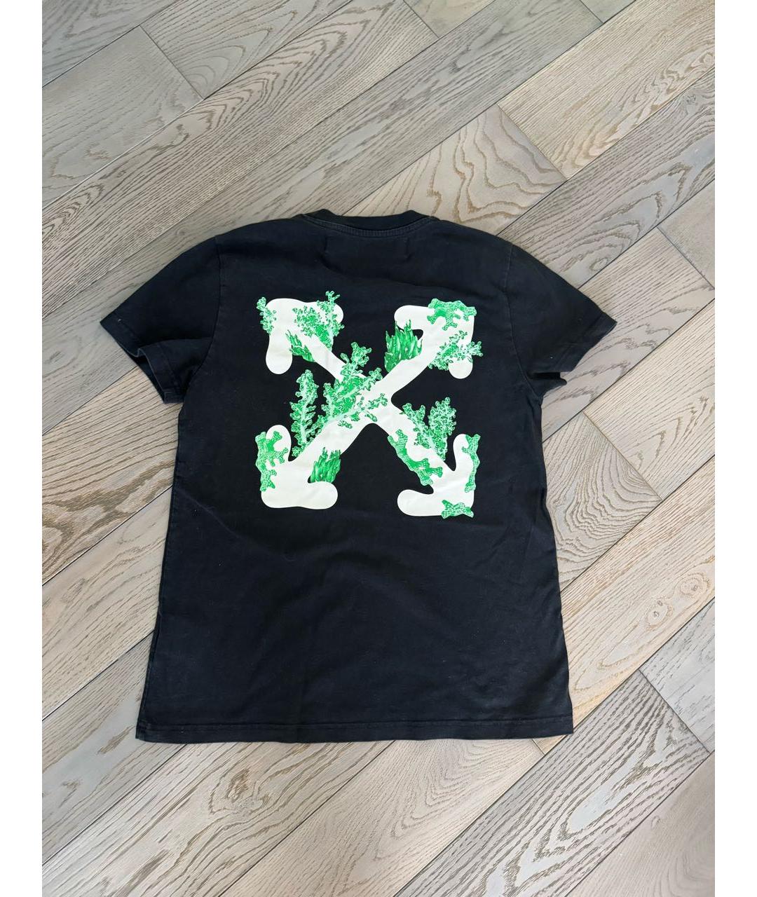 OFF-WHITE Черная хлопковая футболка, фото 2