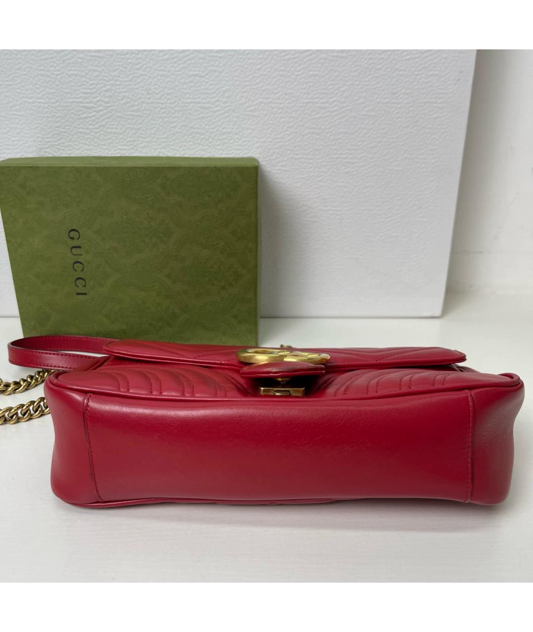 GUCCI Красная кожаная сумка через плечо, фото 4