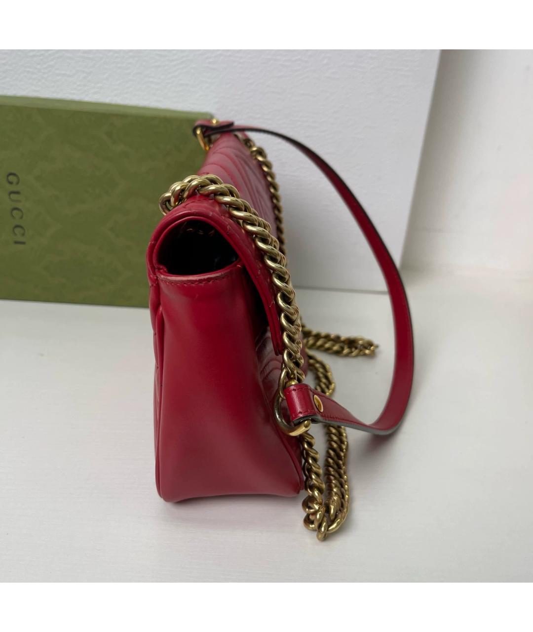 GUCCI Красная кожаная сумка через плечо, фото 3