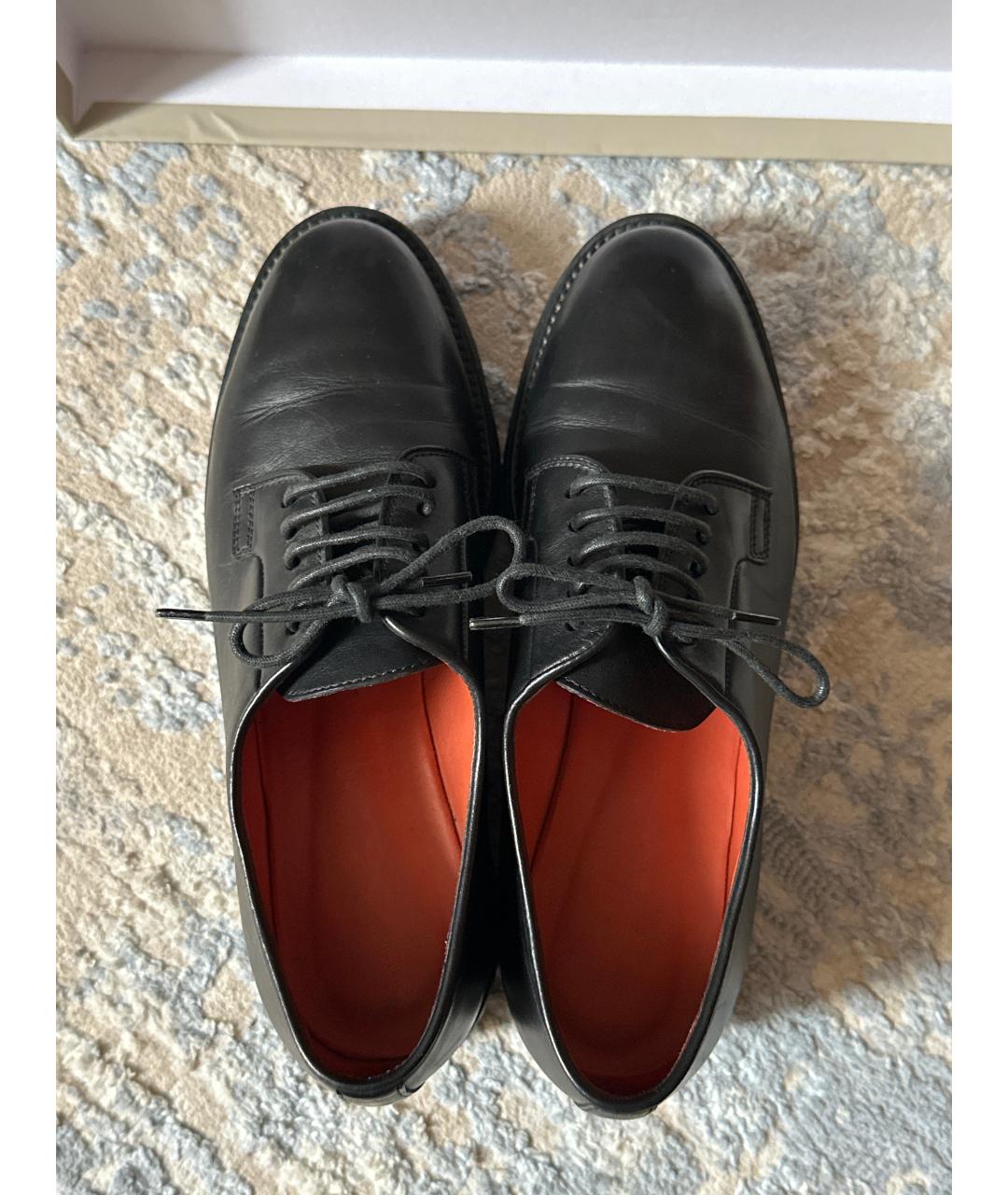 SANTONI Черные кожаные ботинки, фото 3