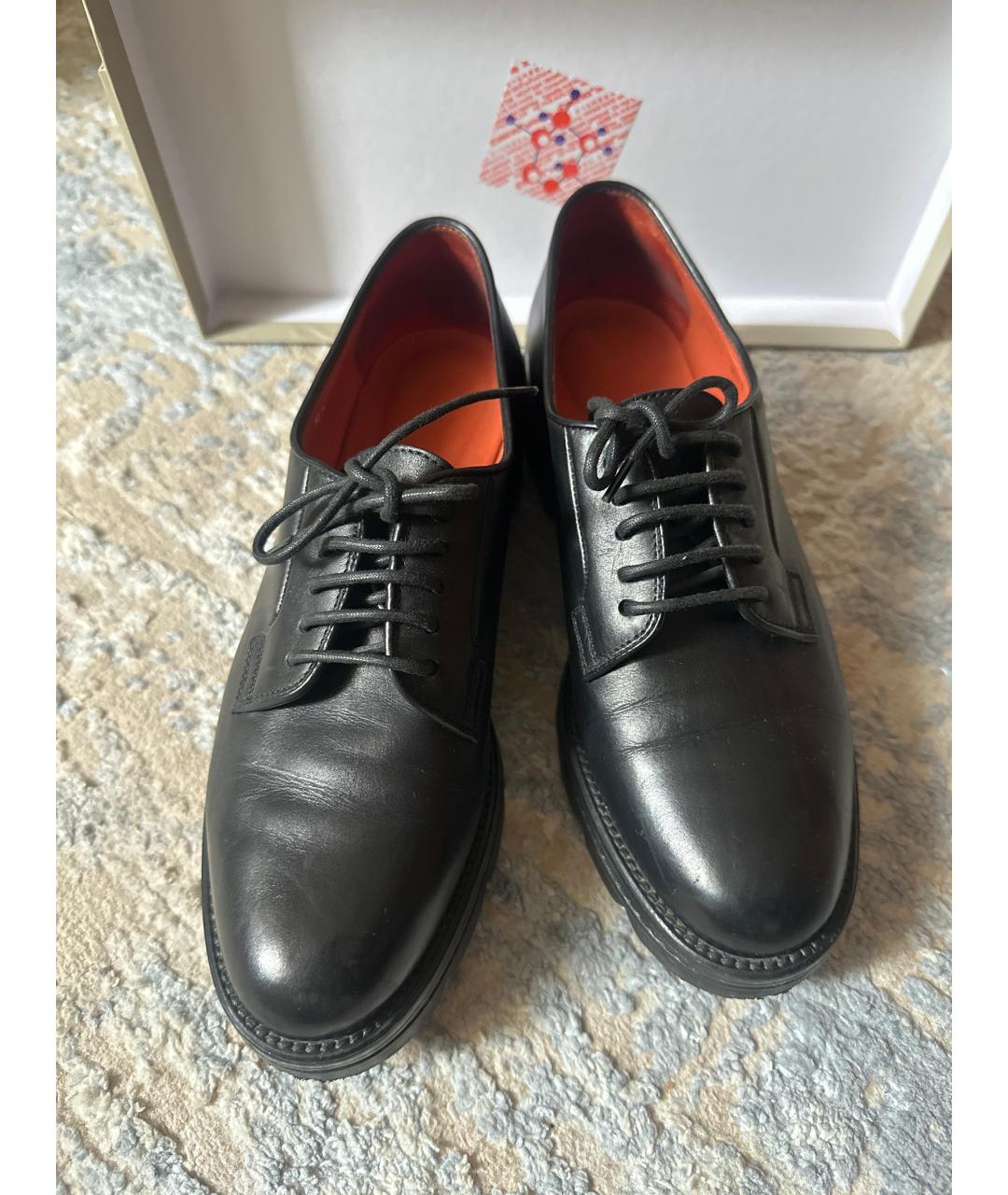 SANTONI Черные кожаные ботинки, фото 2