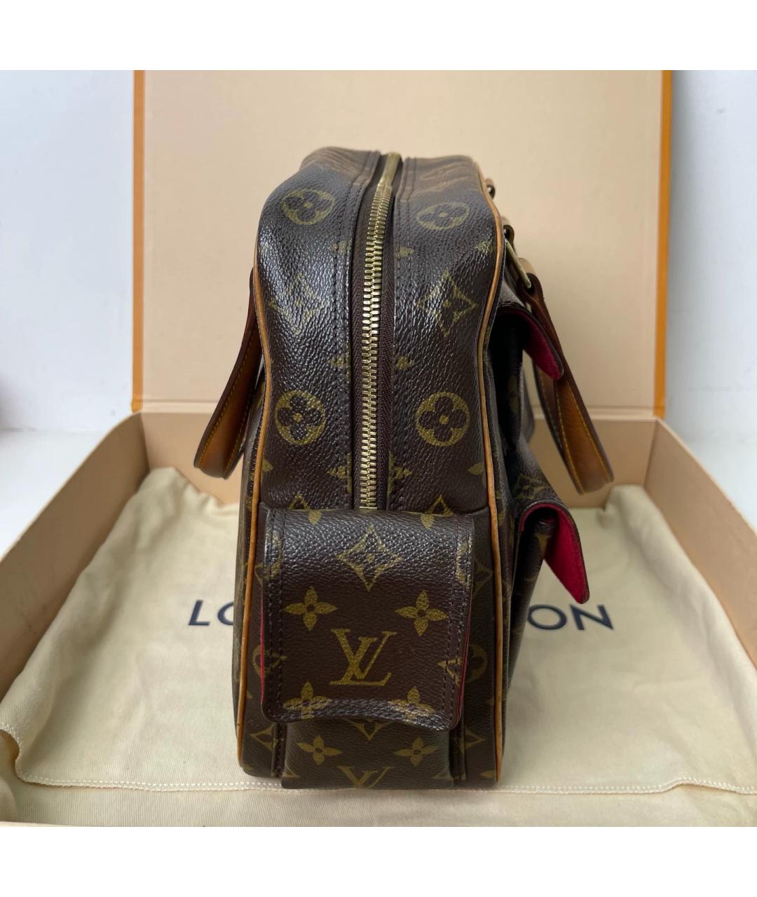 LOUIS VUITTON Коричневая сумка с короткими ручками из канвы, фото 4