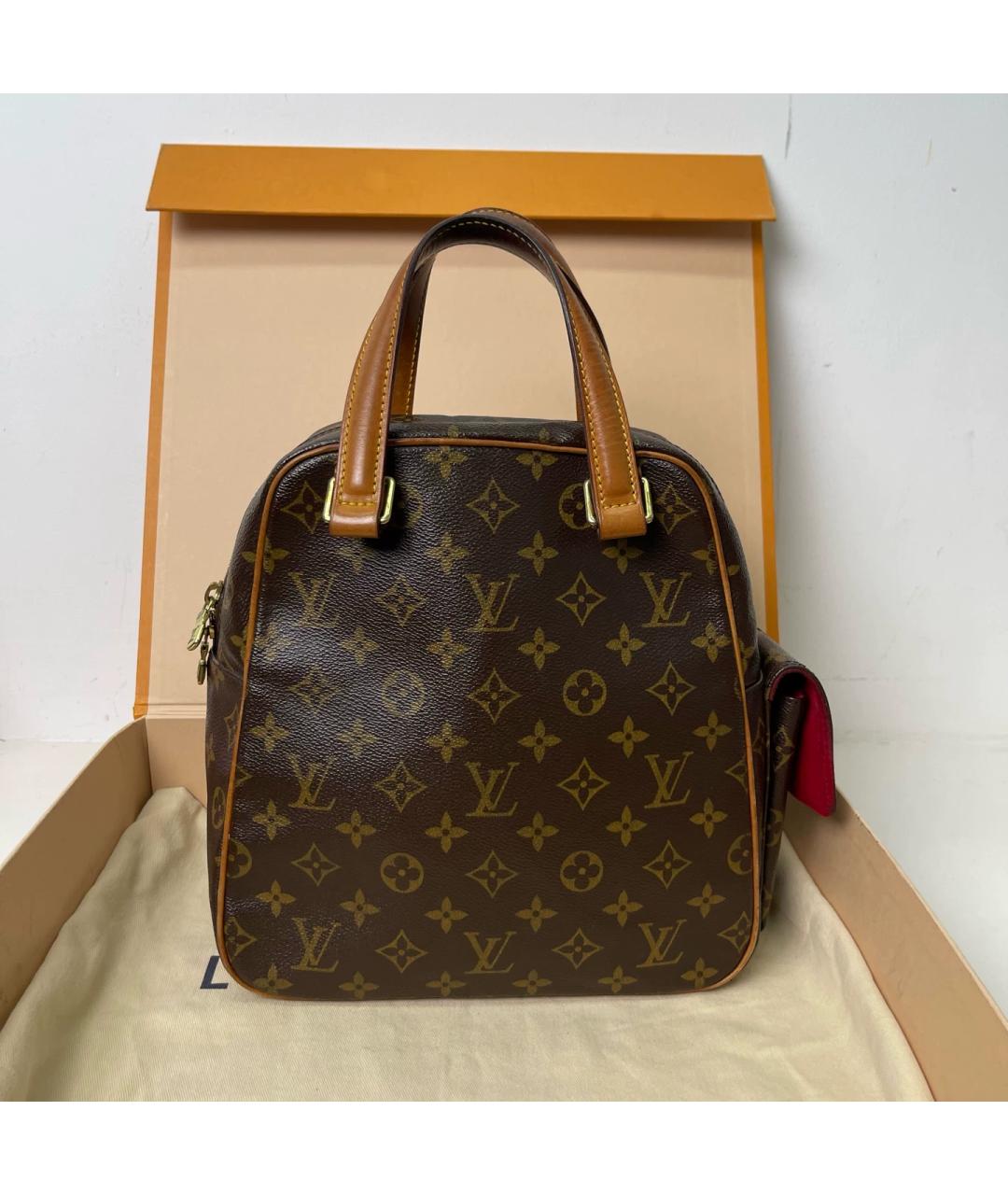 LOUIS VUITTON Коричневая сумка с короткими ручками из канвы, фото 2