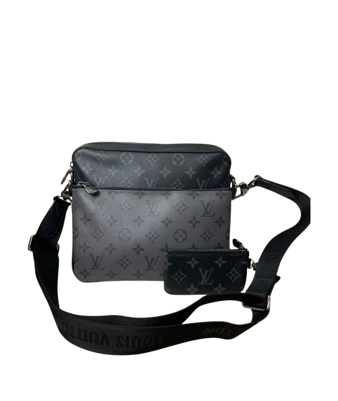LOUIS VUITTON Черная сумка через плечо из канвы, фото 1